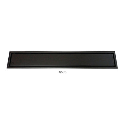 Rejilla Piso Rectangular Invisible De 80cm X 10cm Negro Mate