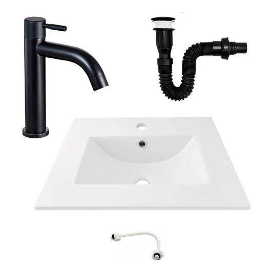 Kit Placa Lavamanos 51*46,5cm+griferia Agua Fria+push Negro4