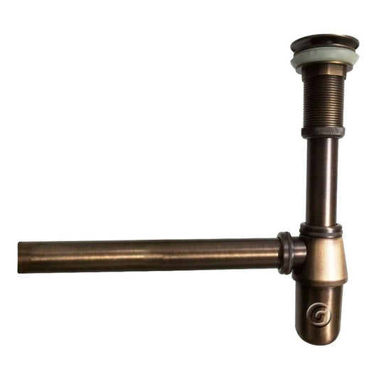 Sifón + Desagüe Vintage Para Lavamanos Bronce Antiguo 40cm