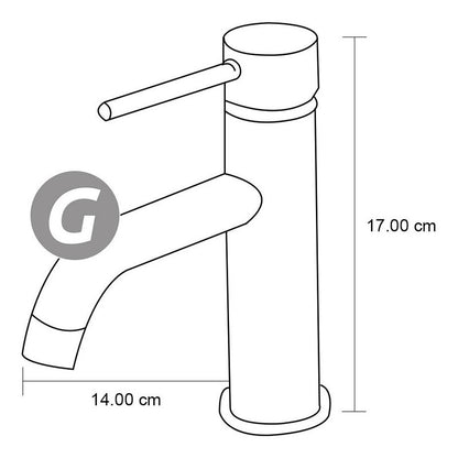 Griferia Mezclador Monocontrol Tubular Baja Cobre Rojizo