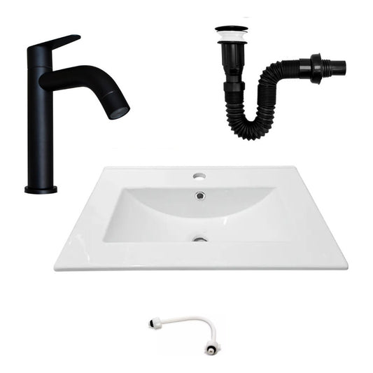 Combo Placa Lavamanos 61*40cm+griferia Agua Fria+push Negro2