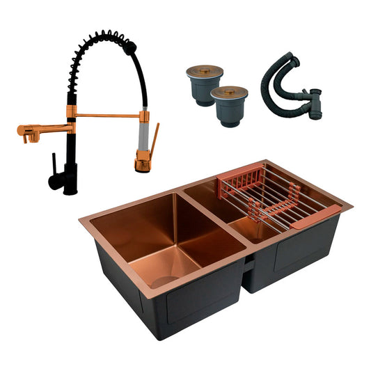 Combo Lavaplatos 77*45cm+griferia Lvp Gourmet Rose+negro+acc