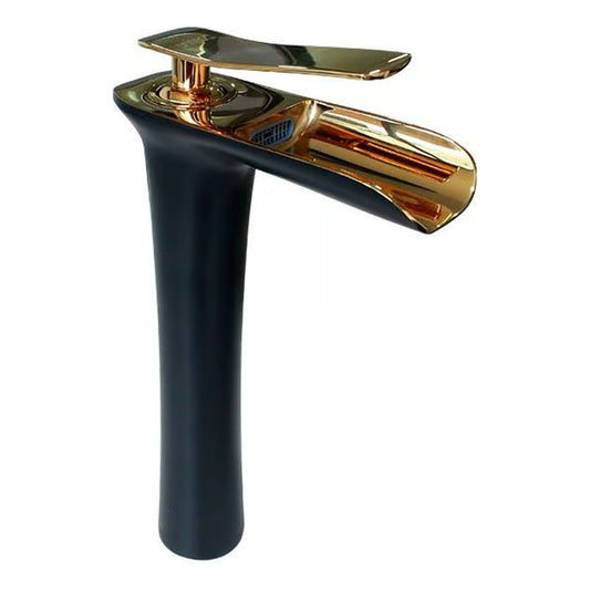 Griferia Monocontrol Lavamanos Cascada Negro/dorado