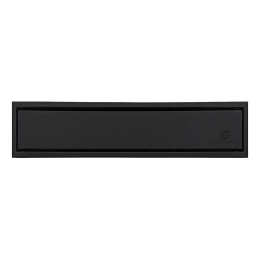 Rejilla De Piso Rectangular Invisible Negra 30x10cm
