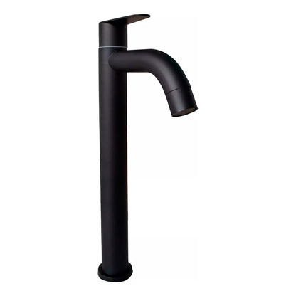 Grifería Lavamanos Alta Negro Mate Tubular