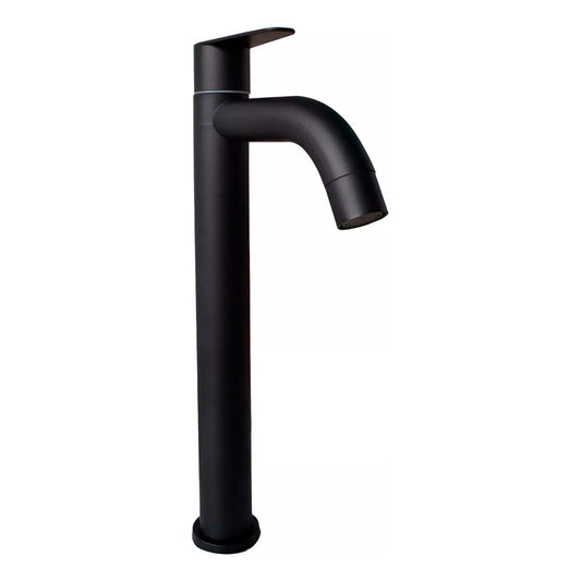 Grifería Lavamanos Alta Negro Mate Tubular