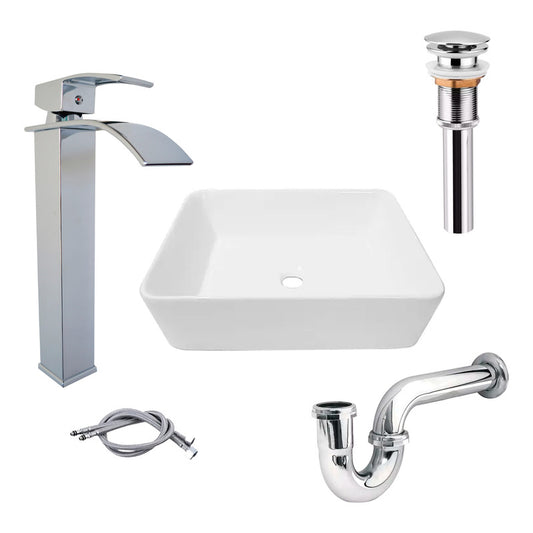 Combo Lavamanos Rectang.+griferia Monocontrol+push+sifon Gf8