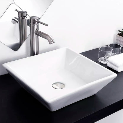 Lavamanos En Cerámica Cuadrado 41 Cm