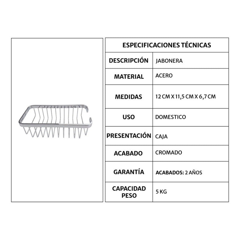 Jabonera Para Baño Negra Mate