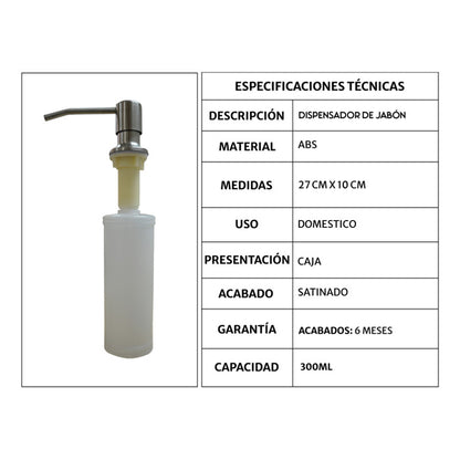 Dispensador De Jabón Líquido Mesa  Para  - Cocina