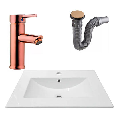 Combo Placa Lavamanos 61*46,5cm+grifo Monocontrol+push Rose2