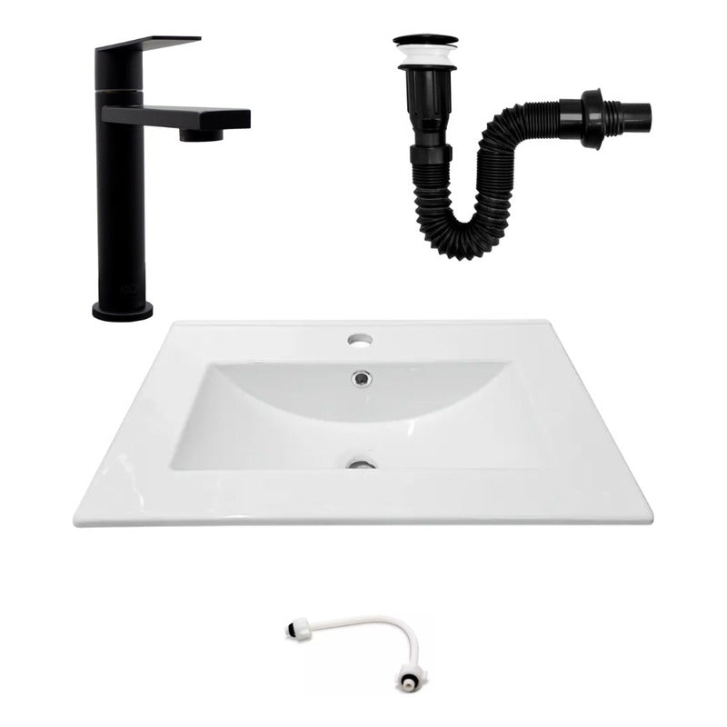 Combo Placa Lavamanos 61*40cm+griferia Agua Fria+push Negro3