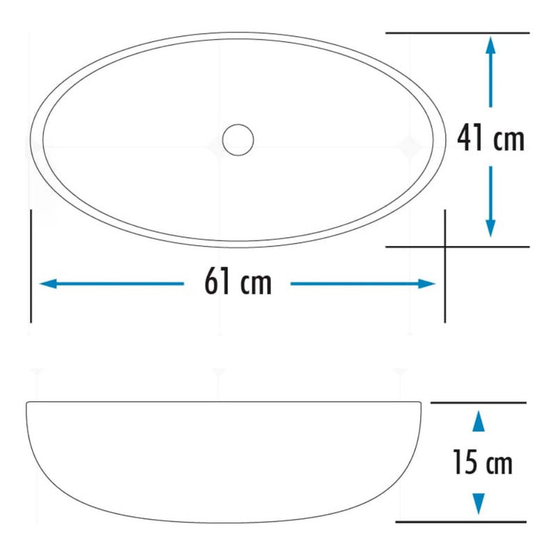 Lavamanos Ovalado Blanco En Porcelana
