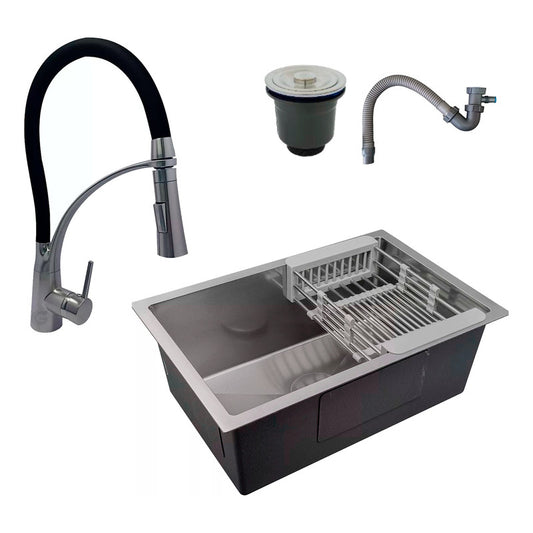 Combo Lavaplatos 70*45cm+griferia Extraib Arabia+accesorios