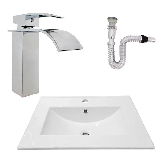 Kit Placa Lavam. 61*46.5cm+griferia Monocontrol+push Flex22