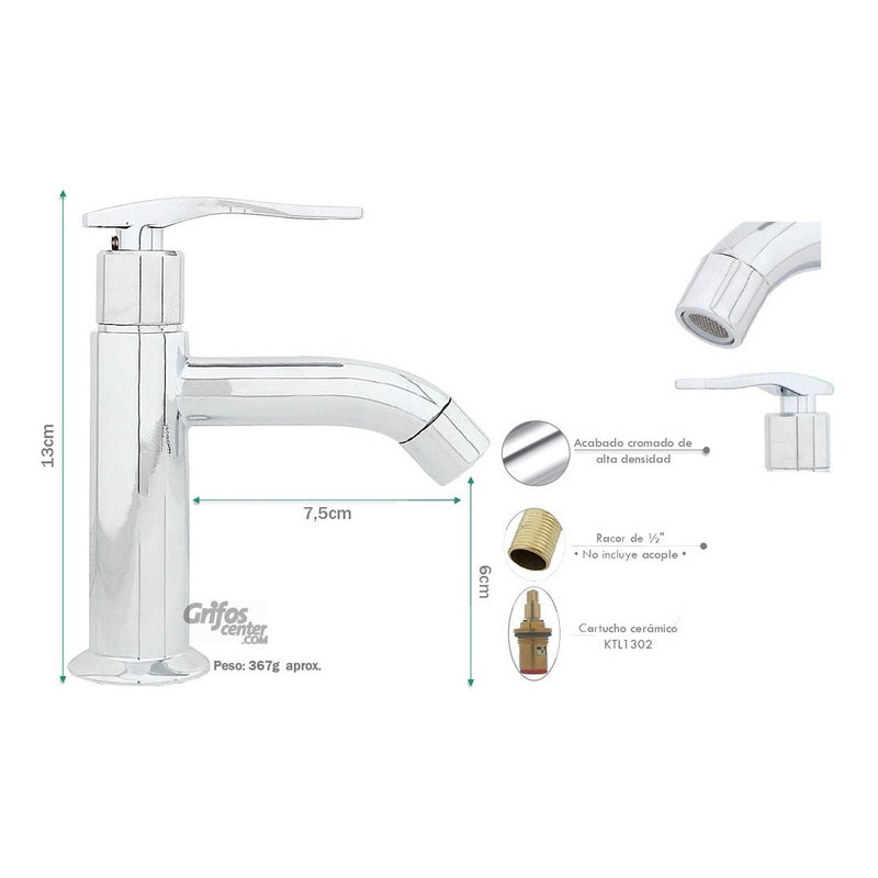 Llave Lavamanos Baja Cylinder
