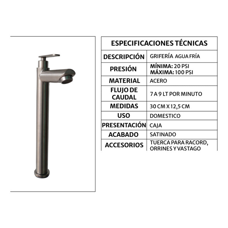 Combo Lavamanos Canoa+griferia Agua Fria+ Push Y Sifon Gf6