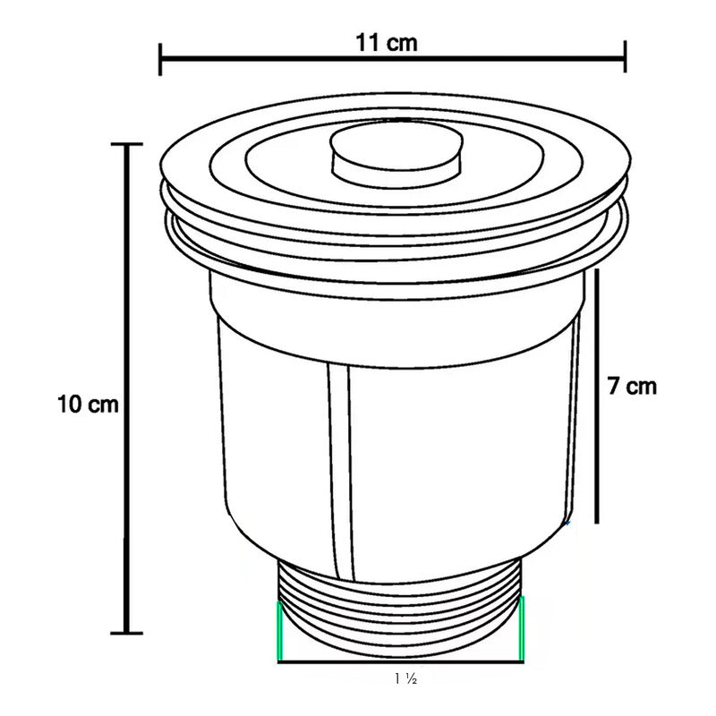 Canastilla Para Lavaplatos 4 PuLG Negro Sus304