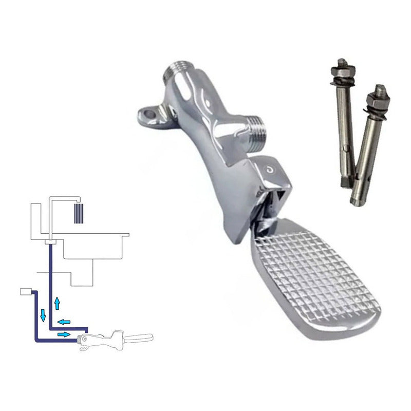 Kit Griferia Industrial Llave Pedal Con Cuello Y Acoples