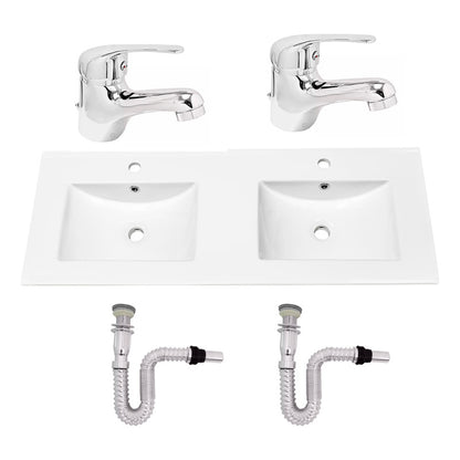 Kit Placa Doble Lavam.121*46.5cm+griferia Monoc+push Flex20