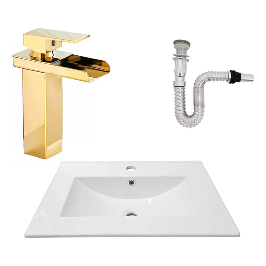 Kit Placa Lavamanos 61*40cm+griferia Monocontrol+push Flex11