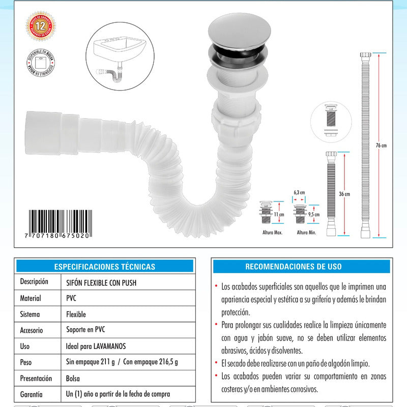 Kit Lavamanos Rectangular+grifo Mono. Bambú Bronce Ant+push