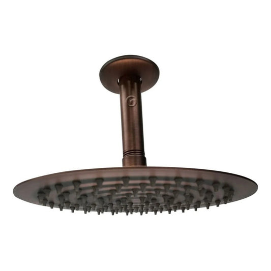 Ducha Vintage  25cm  Cobre Antiguo Con Tubo A Techo 10cm