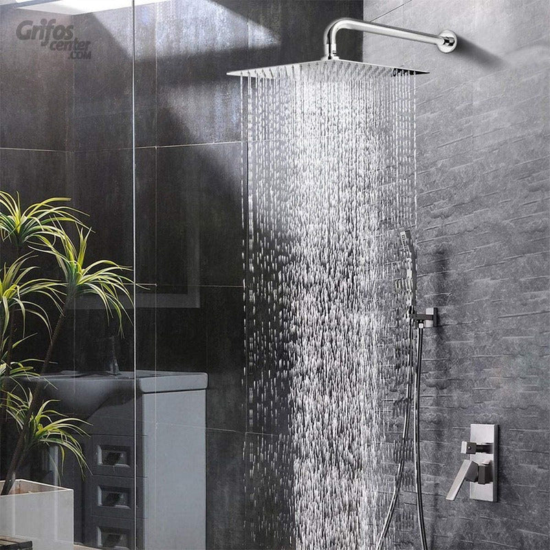 Regadera Ducha Acero Inoxidable Cuadrada 15cm -incluye Tubo