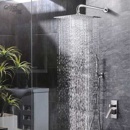 Regadera Ducha Acero Inoxidable Cuadrada 15cm -incluye Tubo