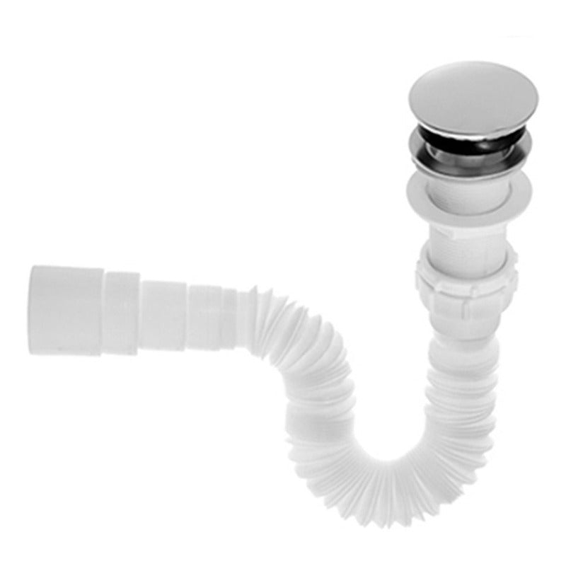 Combo Lavamanos Blanco + Griferia Agua Fria+sifon Flex.