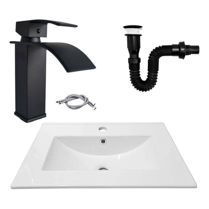 Combo Placa Lavamanos 61*40cm+grif.monocontrol.+push Negro4