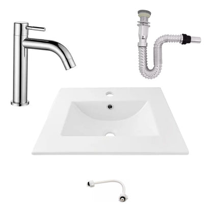 Kit Placa Lavamanos 61*40cm+griferia Agua Fria+push Flex. 13