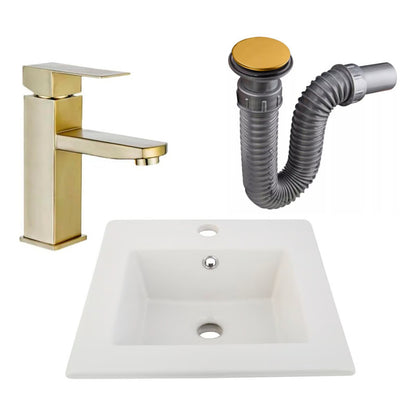 Combo Placa Lavamanos 41*41cm+griferia Monocontrol+push Oro2