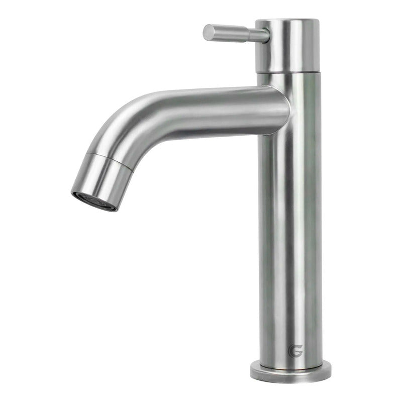 Grifería Agua Fría Baja Acero Inoxidable Curva