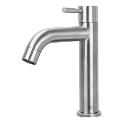 Grifería Agua Fría Baja Acero Inoxidable Curva