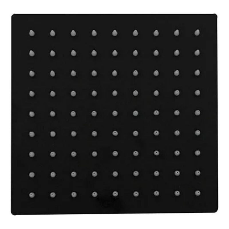 Ducha Cuadrada Negra En Acero 304-8 PuLG