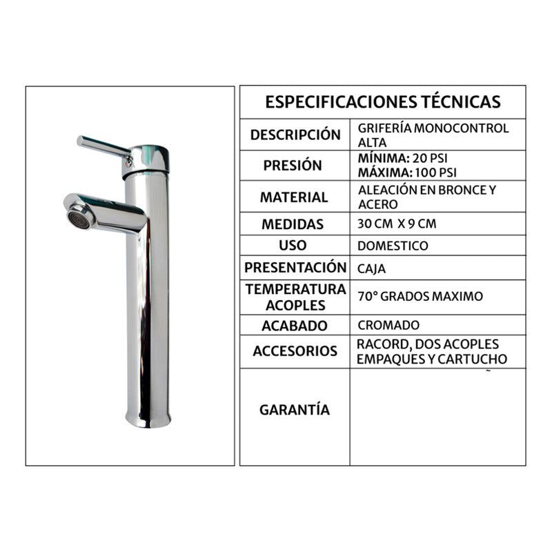 Combo Lavamanos Rectang.+griferia Monocontrol+push+sifon Gf3