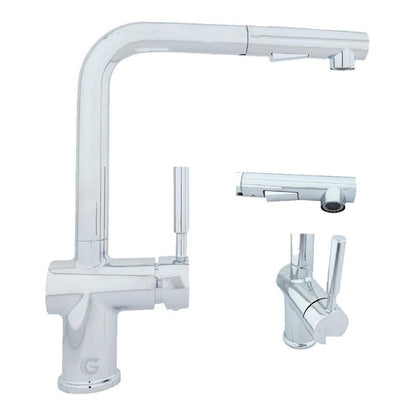 Grifo Monocontrol Base Cilíndrica Con Spray Extraíble (lvp)