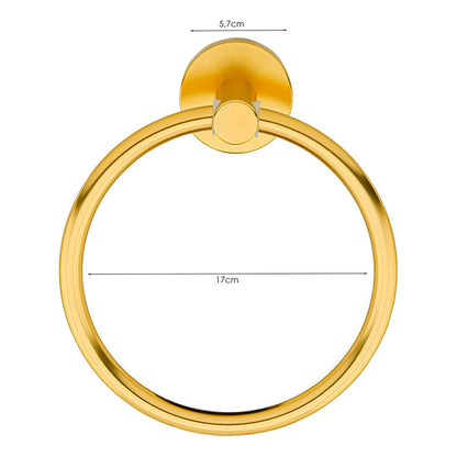 Toallero Aro Para Baño Aluminio Dorado Cepillado Jade