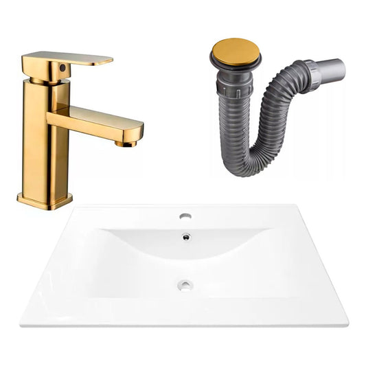 Combo Placa Lavamanos 71*46,5cm+grifo Monocontrol+push Oro2