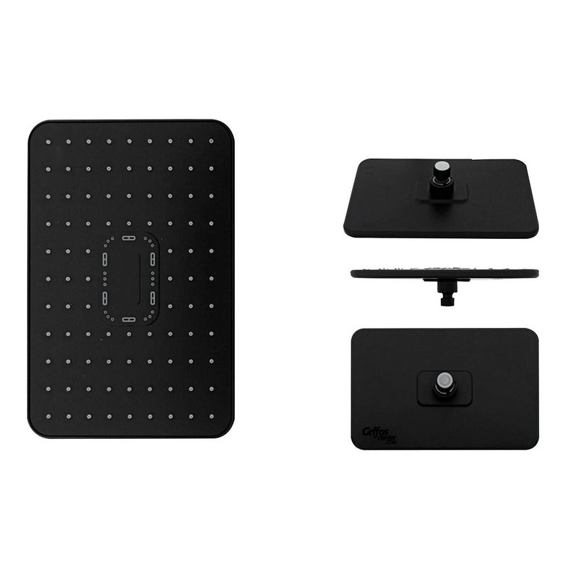 Ducha Negra Rectangular Multichorro