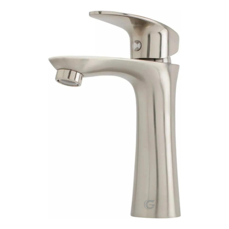 Llave Lavamanos Satinada Manija Tipo Palanca