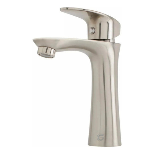 Llave Lavamanos Satinada Manija Tipo Palanca