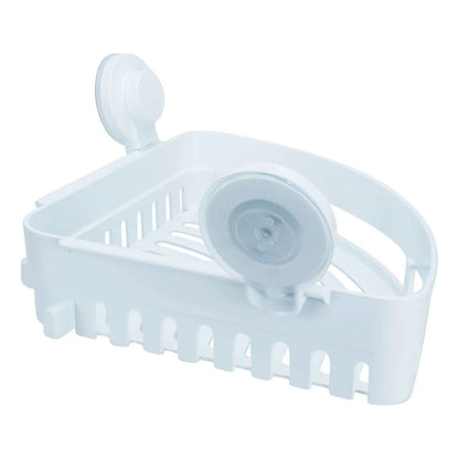 Repisa Organizadora Ventosa Baño Con Toallero Color Blanco