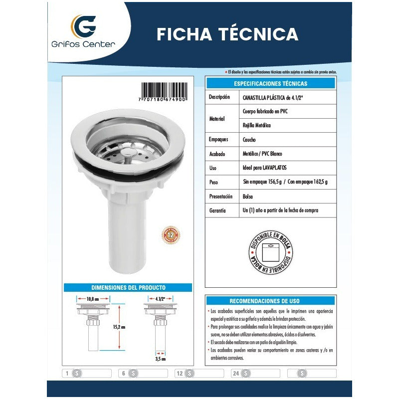 Canastilla De Lavaplatos Plastico