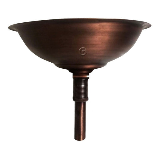 Lavamanos Circular 38cm Vintage Bronce Antiguo Con Desague
