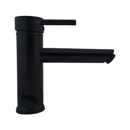 Grifería Monocontrol Lavamanos Baja Cuello Recto Corto Negro