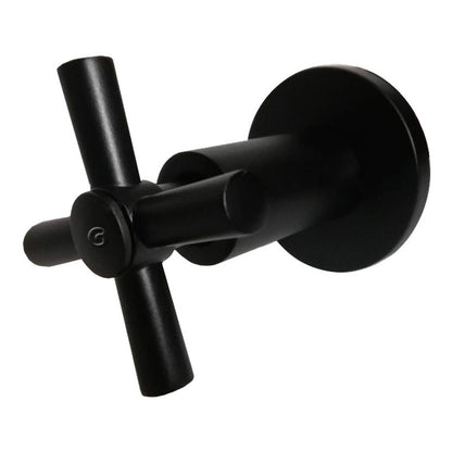 Ducha Circular Negra 18cm  Con Registro Tipo Cruceta