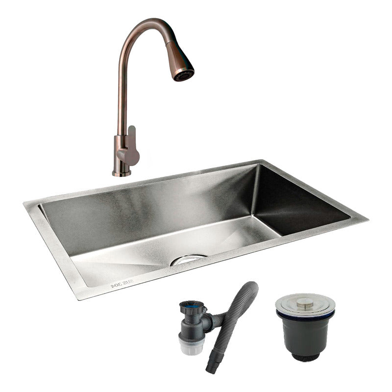 Combo Lavaplatos 100*40cm+griferia Monocontrol Ext+accesorio
