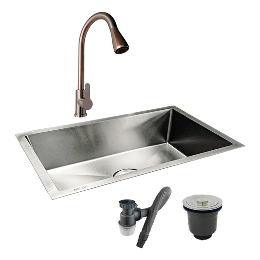 Combo Lavaplatos 100*40cm+griferia Monocontrol Ext+accesorio